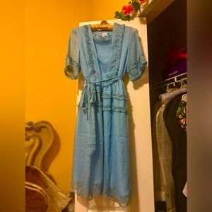 Veronica Ruffled Baby Blue Vintage Inspired Dress